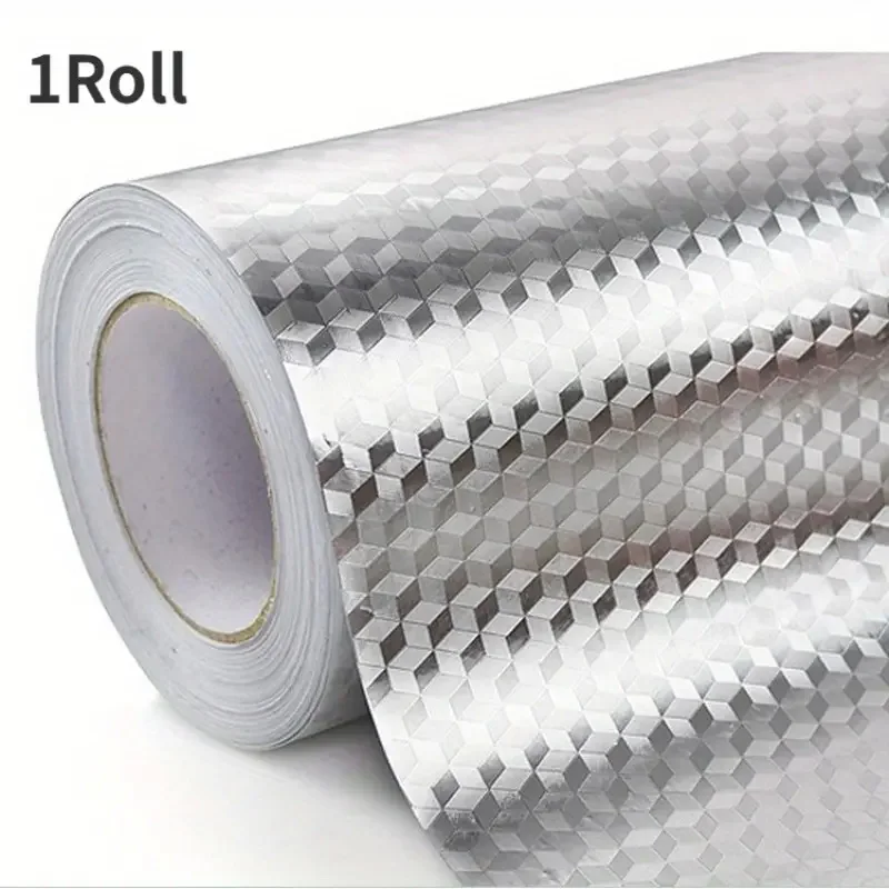 1 roll of kitchen shelf liner, kitchen stove backsplash sticker, waterproof and oil-proof wallpaper, kitchen supplies