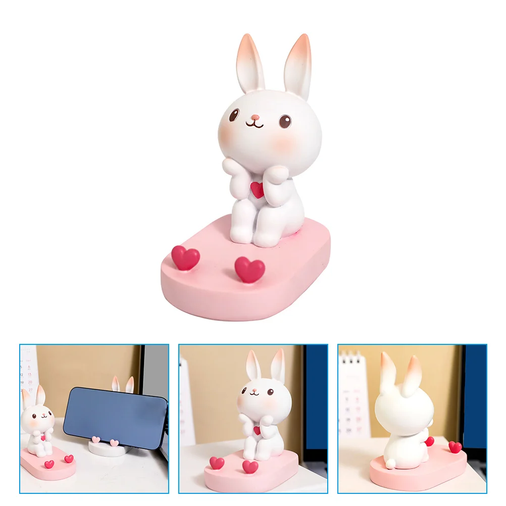 Rabbit Phone Holder Practical Bunny Stand Car Dining Table Multi-function Smartphone Resin Cartoon