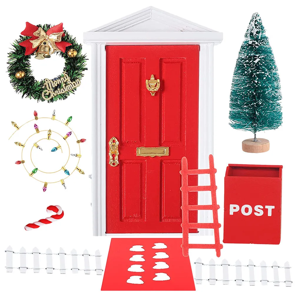 

1 Set Miniature Door Decoration Premium DIY Xmas Mini Accessory Mini House Furniture Ornament Scene Layout Decor