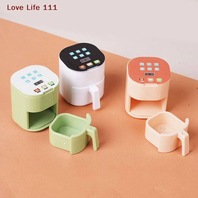 New 1/12 Dollhouse Simulation Miniature Kitchen Appliances Model Dollhouse Air Fryer Beverage Machine Oven Rice Cooker Ornaments