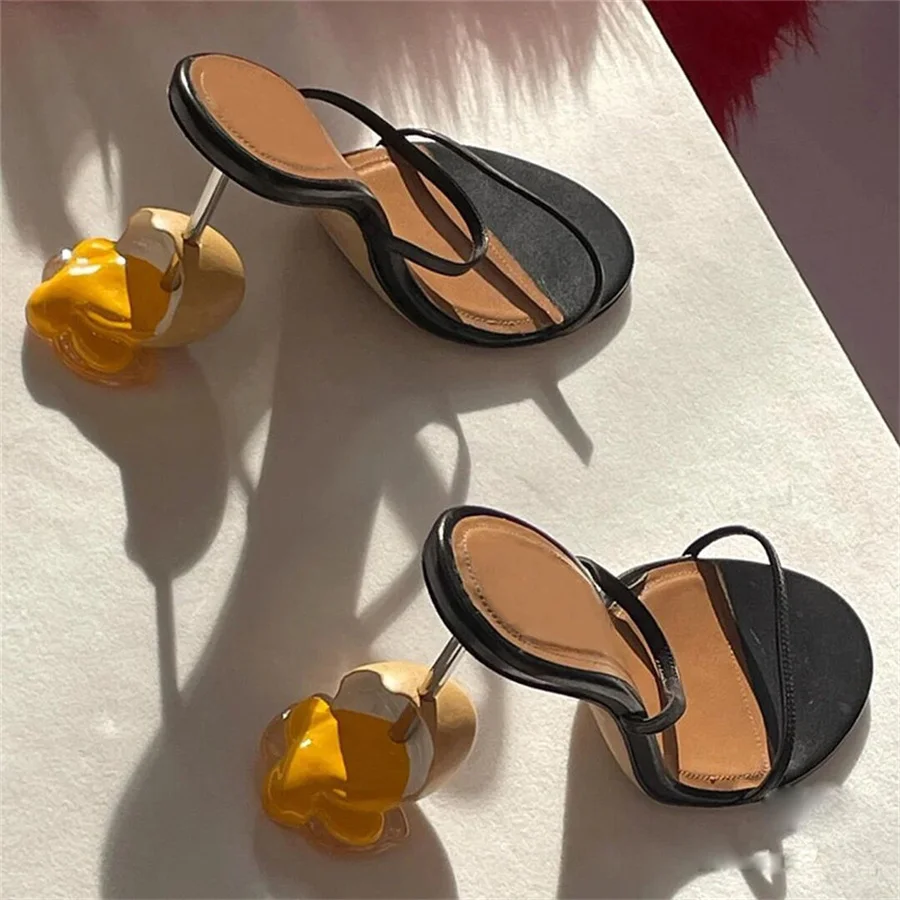 Designer Egg Heel Women Slippers High Heel Dress Pumps Ladies Sexy Slides Designer Gladiator Sandals Summer Shoes Woman Stiletto