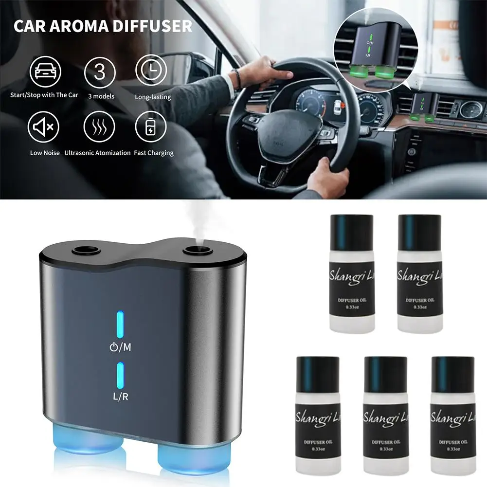 المزدوج رذاذ سيارة الروائح الناشر ذكي السيارات بدء/إيقاف الناشر قدرة USB-C كبير الروائح شحن سريع C Z4S6