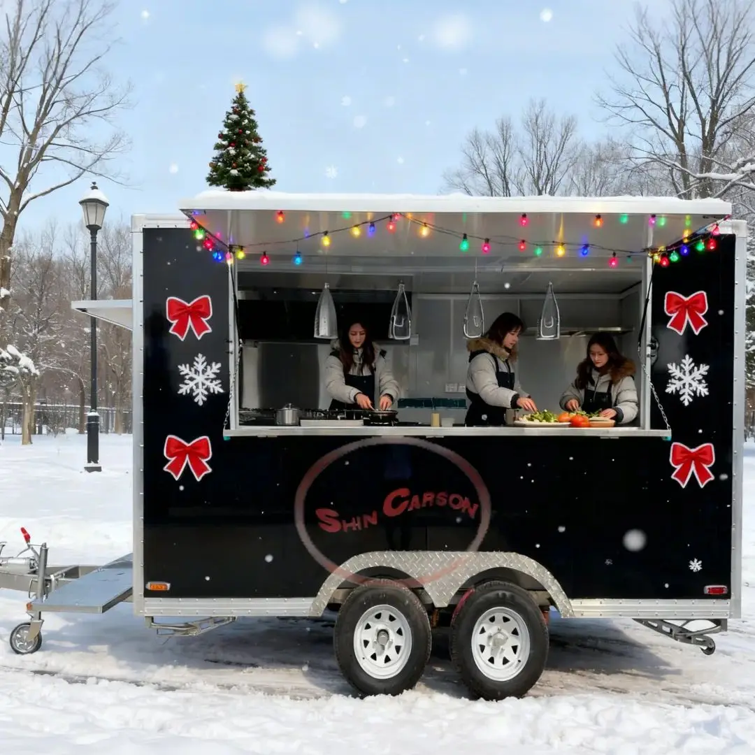 YiCheYiGuan Small Mobile Pizza Food Truck Trailer USA Standard BBQ Kitchen Food Trailer Cart for Business Purchase