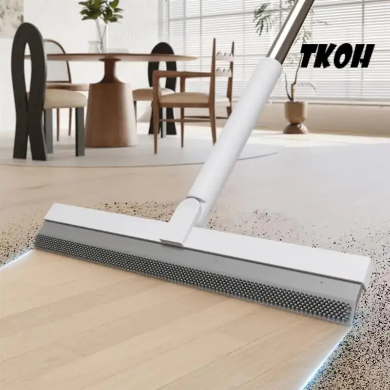 

TKOH-Ракель для пола, скребок для волос, инструмент для подметания волос с вращающейся на 180-градусной головкой, многофункциональная метла, домашний дворник для ванной комнаты
