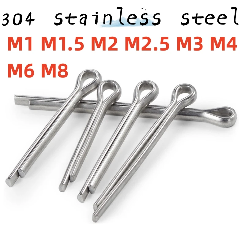 1-100pcs M1 M1.5 M2 M2.5 M3 M4 M6 M8 304 A2 Stainless Steel Split Pin Elastic Hair Clip U-Shaped Positioning Open Clamp Pin