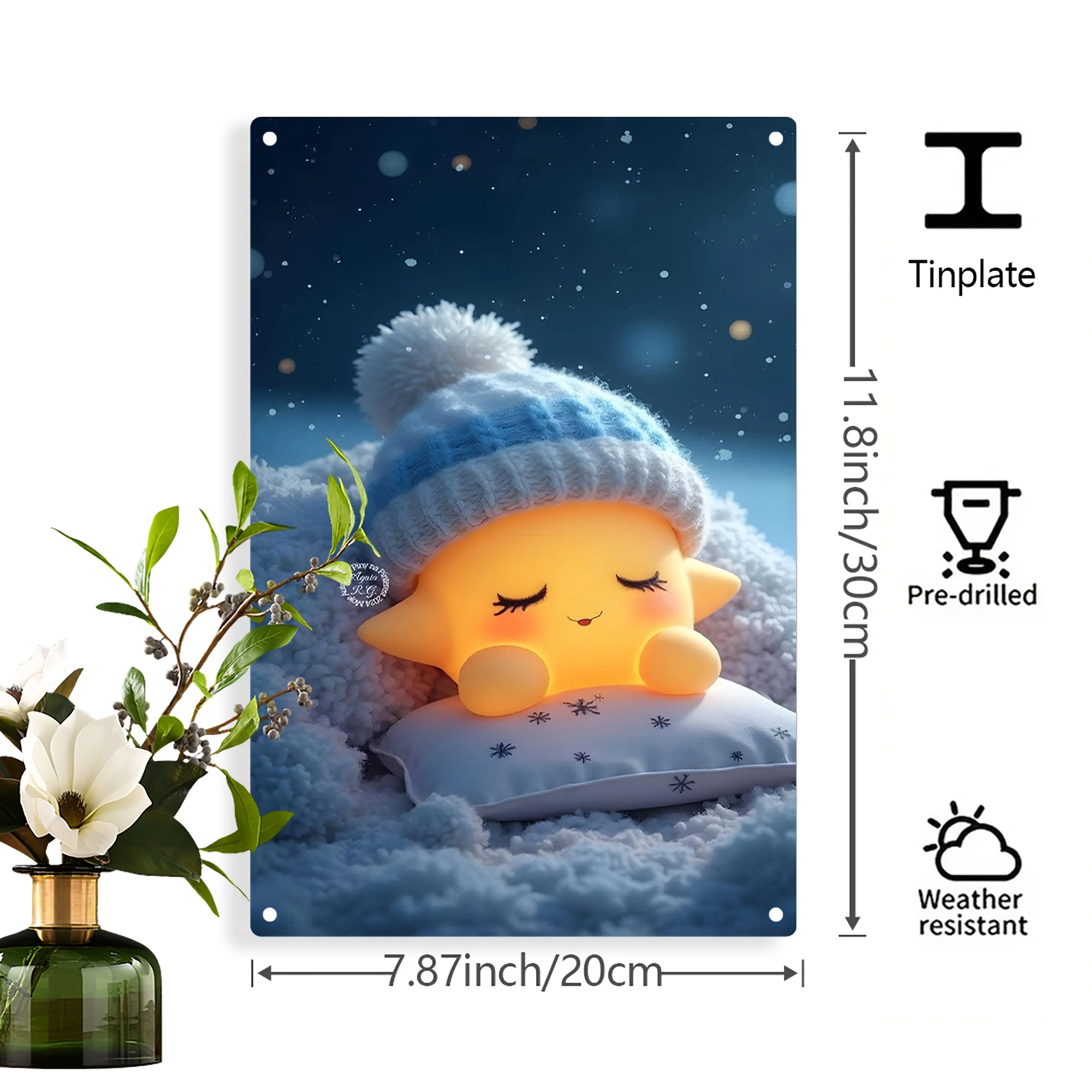 مسطح ثنائي الأبعاد، قطعة واحدة، مسطح ثنائي الأبعاد، صورة صفيح، نجمة لطيفة، ديكور معلق على الحائط، محفور مسبقًا، فن حديدي مقاوم للطقس، غرفة ديسمبر