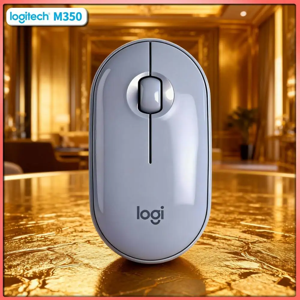 Logitech M350 Pebble Office Mouse - Minimalist Shape, Silent Operation, Dual Mode, 77g Light, Multi-Device Fit