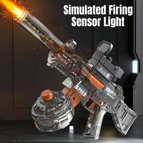 Chama simulada pistola de água elétrica para crianças sensor luz alta pressão automática watergun crianças verão ao ar livre praia piscina brinquedo