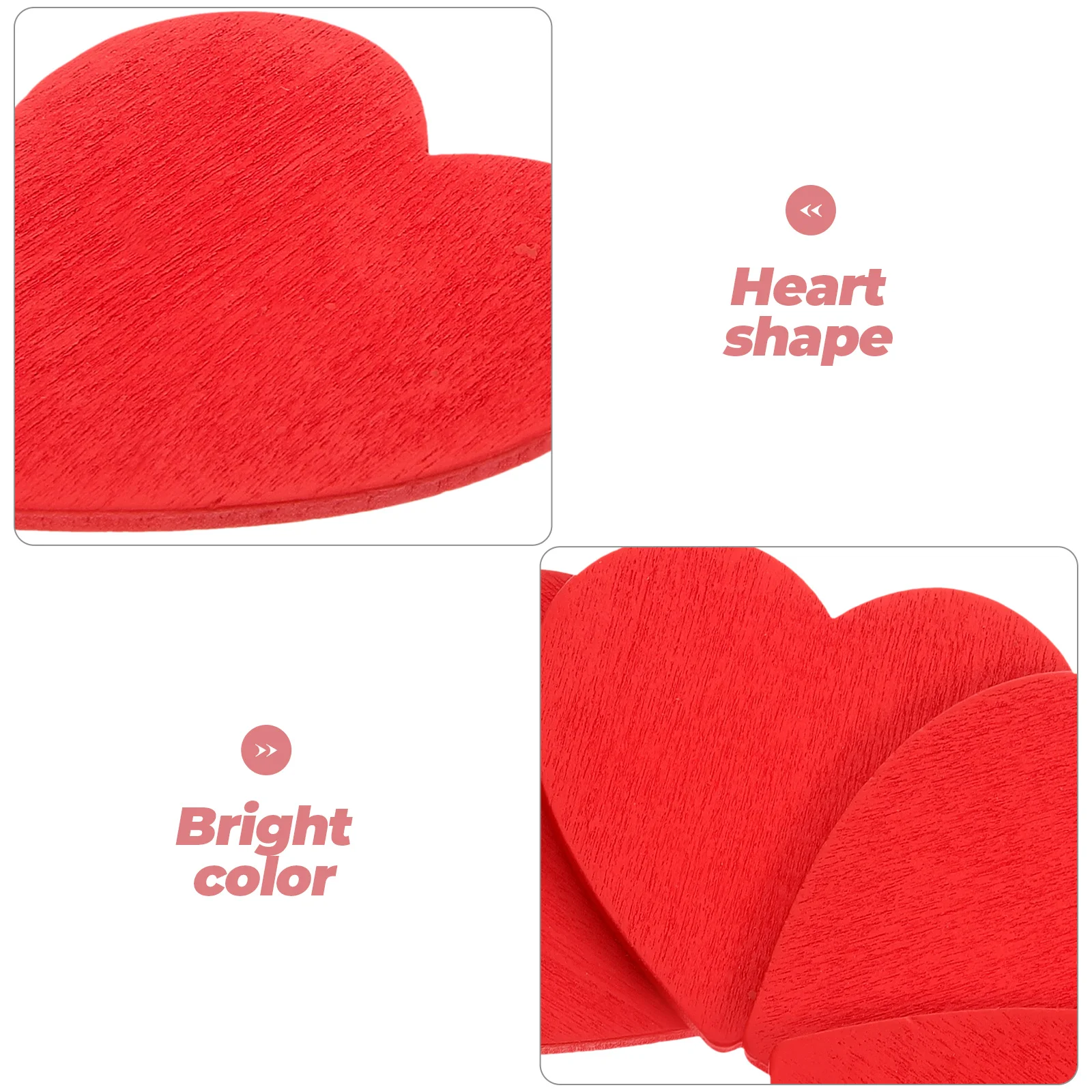 

50Pcs Red Wooden Heart Chips 3Cm Smooth Surface DIY Wedding Valentine Christmas Holiday Birthday Craft Ornaments Cutouts