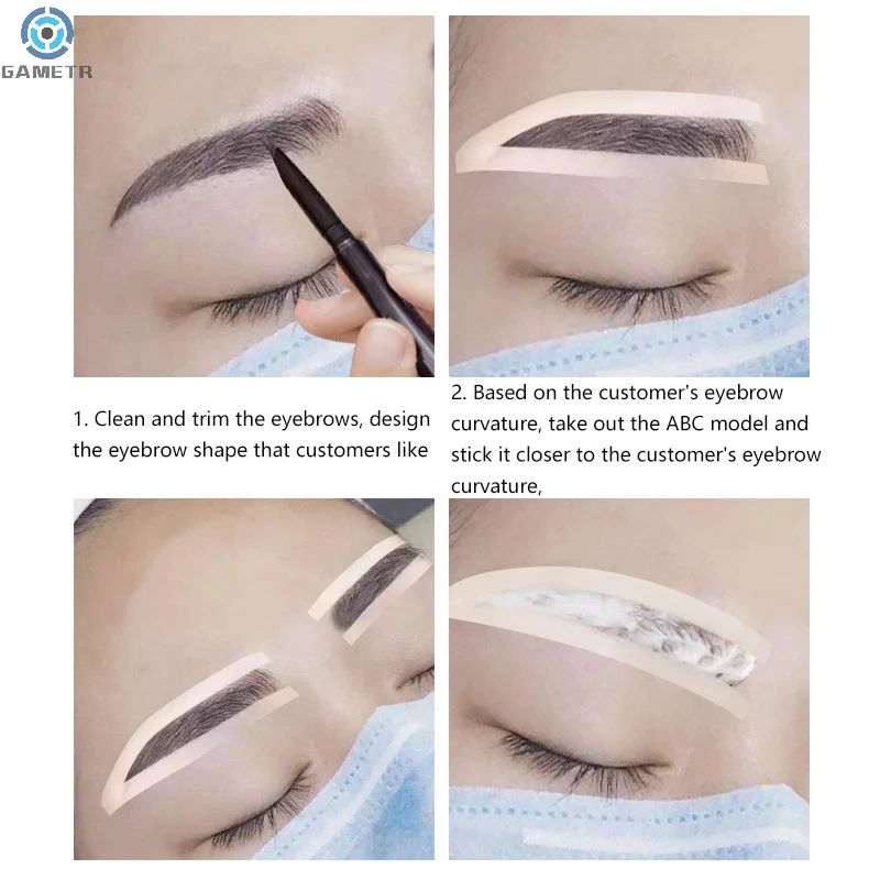 Plantilla de Diseño de cejas desechable, pegatina auxiliar para dar forma a las cejas con opción de aerógrafo de un solo ojo, 50 unidades