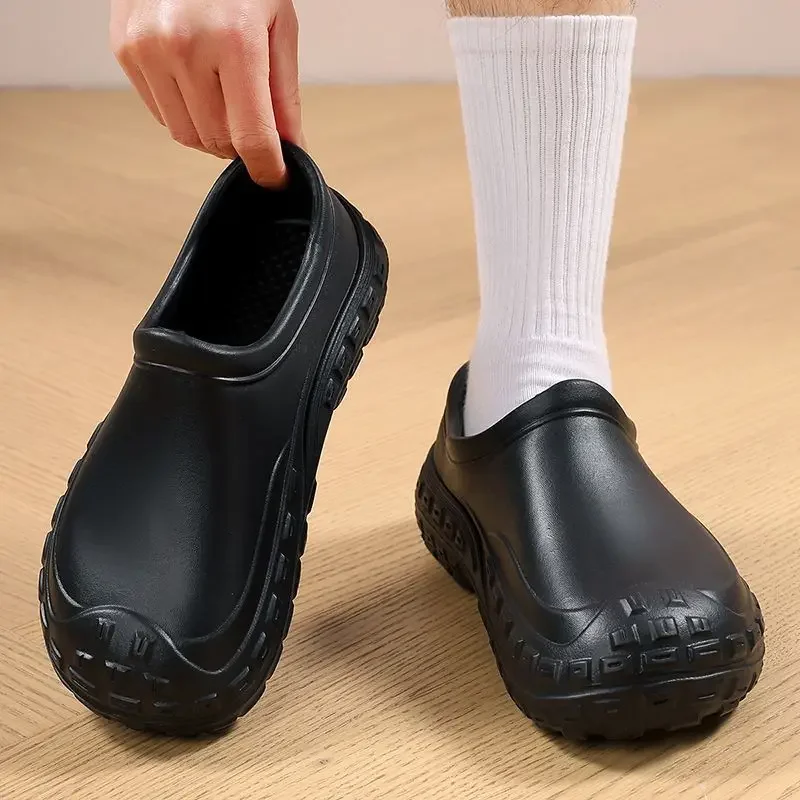 Kitchen Work Shoes Men Women Slip Resistant Waterproof Oil Proof Thick Sole Wear Resistant for Chef Food Industry