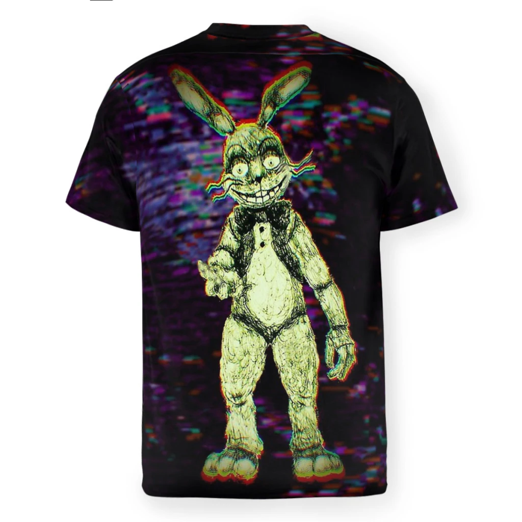 Polyester TShirt for Men FNAF Horror Game GlitchBoi Humor Casual Thin T Shirt High Quality Trendy