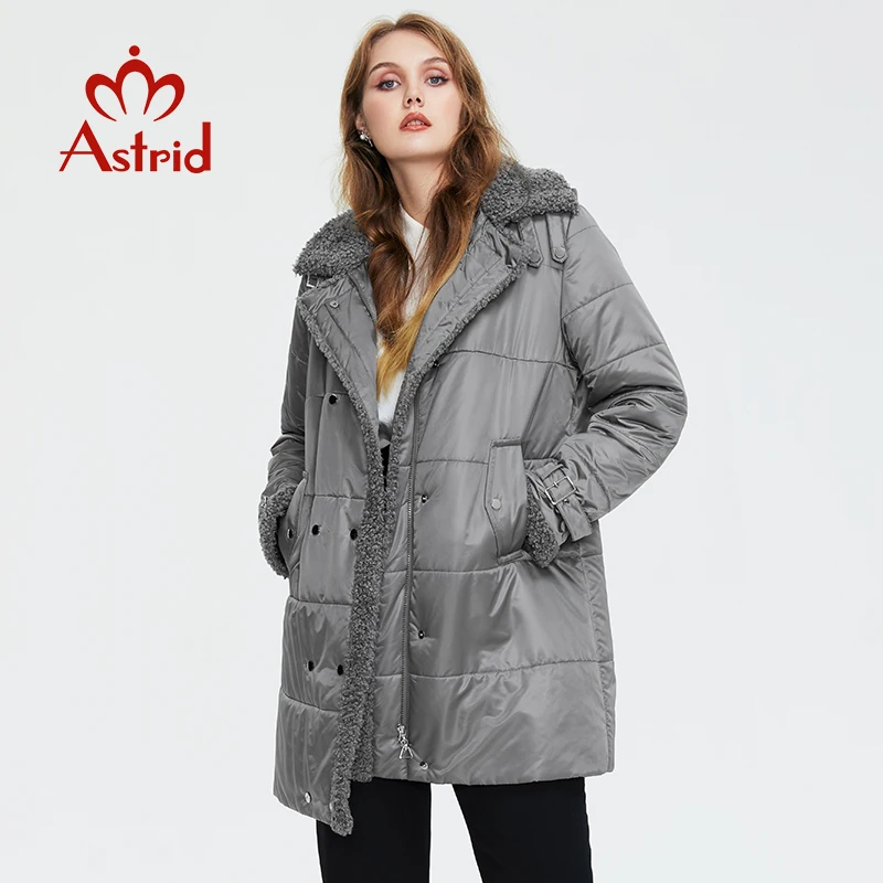 Astrid 2022 winter jacket women Fur collar faux Fur tops Fashion Oversize parkas Women\'s coat Windproof parka Hooded  AT-10057