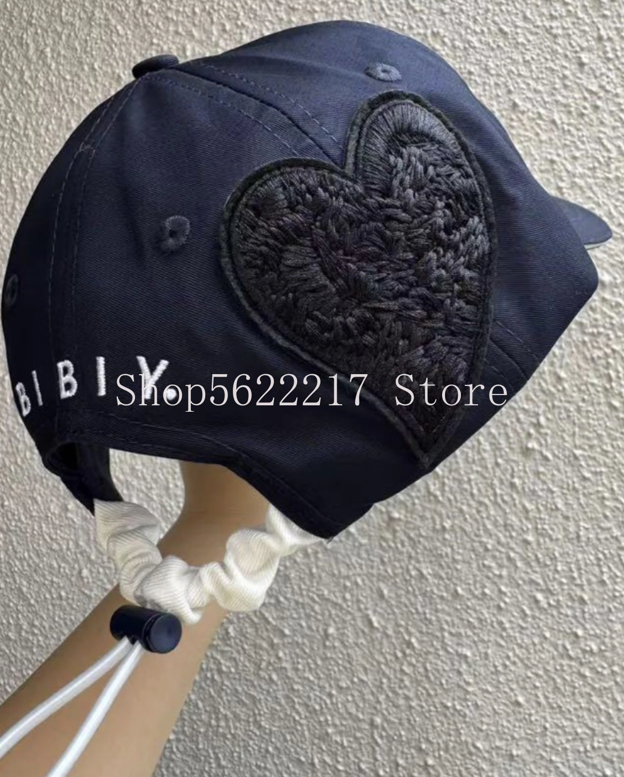 Japanses Styles Fashion All-match Pure Cotton Baseball Cap Letters Flowers Embroidery Sun Hat Outdoor Shopping Dark Blue Caps