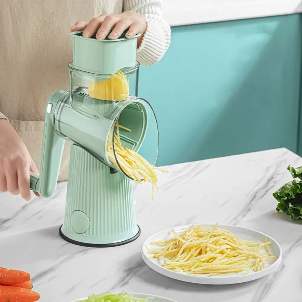 Effortless 5 Blades Vegetable Chopping Machine Hand Cranked Manual Vegetable Slicer Rotary Vegetable Grater Carrots