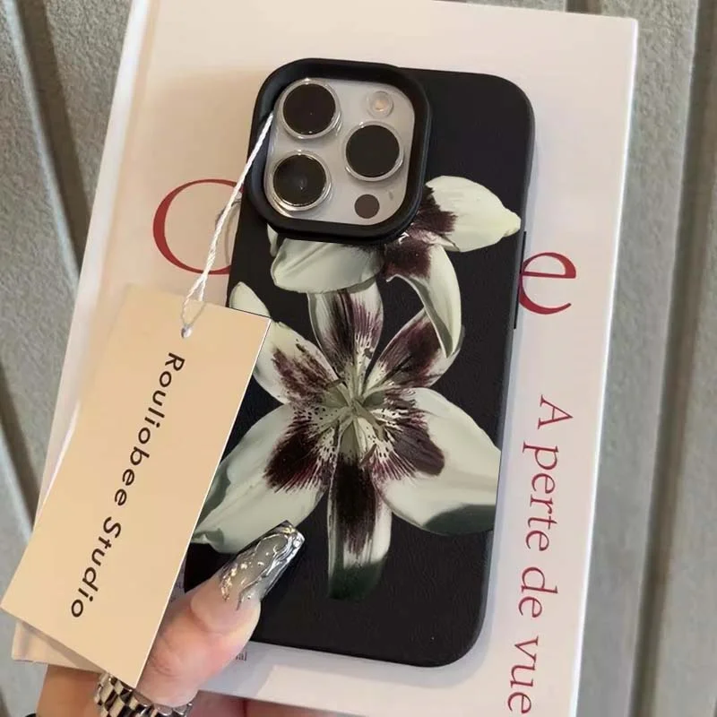 Elegant White Lily Flower Shockproof