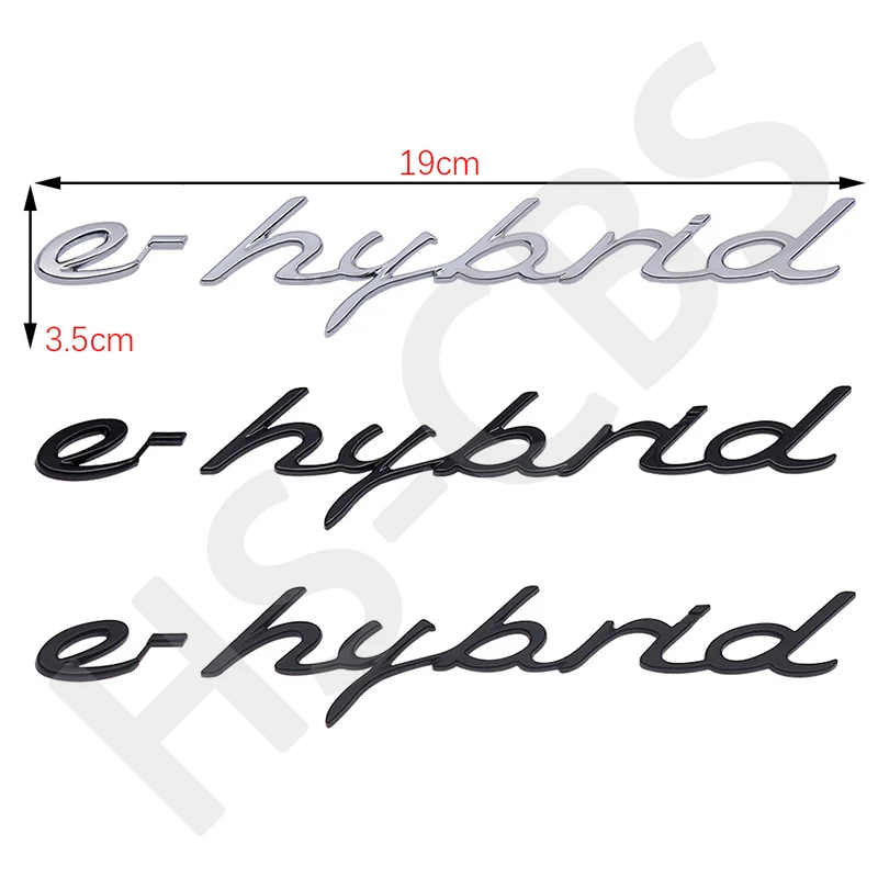 ABS Gloosy Matte Black E-Hybrid Letter Logo Ehybrid Front Hood Emblem Rear Trunk Badge Nameplate Decal Stickers Accessories