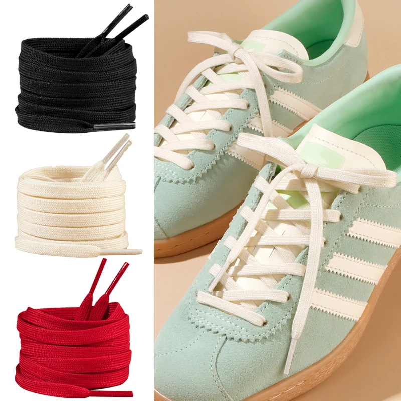 New 0.8cm Wide Flat Cotton Shoelaces Unisex, Solid Color High-Quality Shoelace Suitable for A Variety of Shoes 1Pair/3Pair