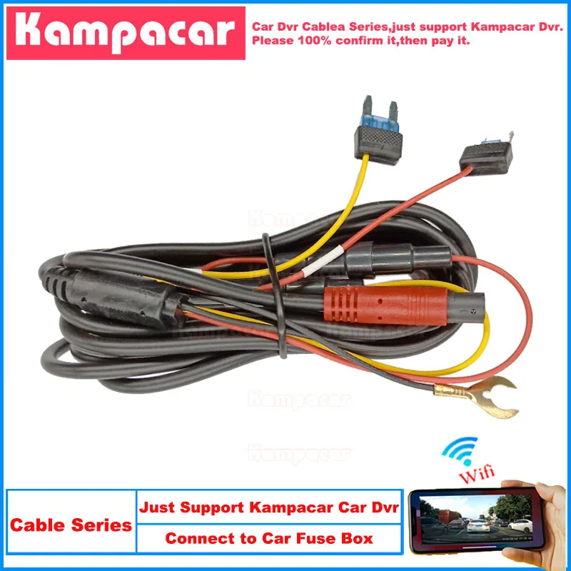 Kampacar EC01 Wifi Car Dvr Video Recorder Dash Cam DashCam Plug And Play ACC Cable Connect To Car Fuse Box (Not Support Return)