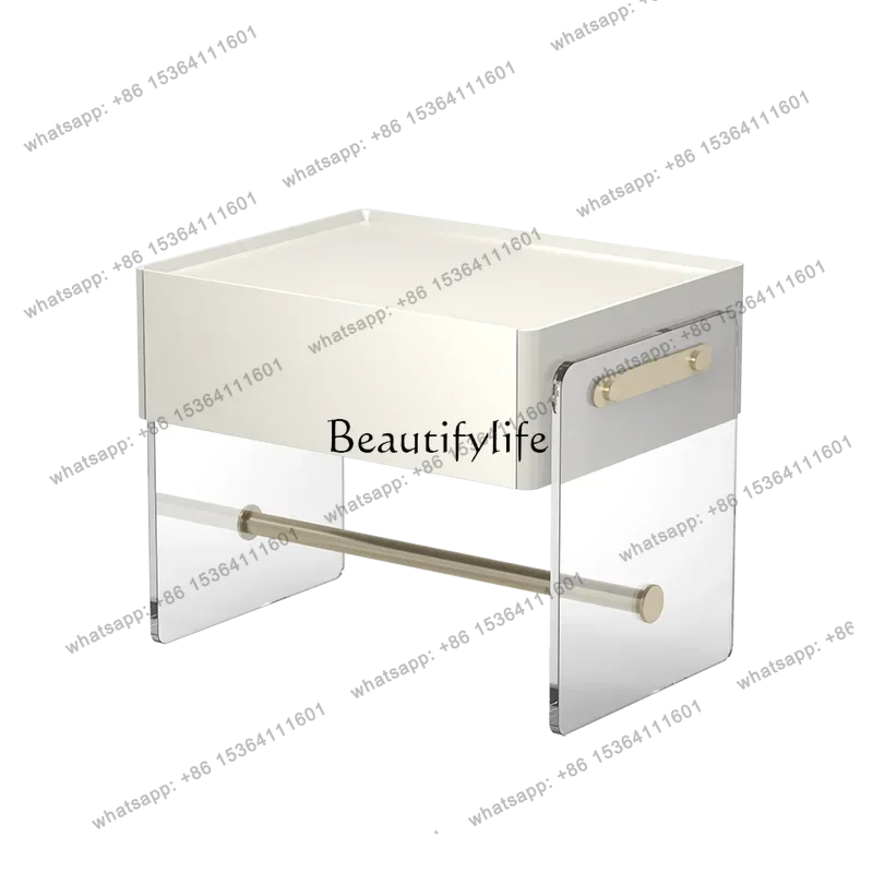 Bedside Table Acrylic Light Luxury and Simplicity Bedroom Storage Cabinet Stylish and Simple Modern Designed by a Maestro