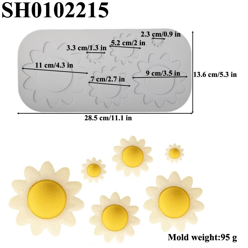 Sunflowers or Cartoon Sun Pattern Silicone Lace Mat Fondant Moulds Sugarcraft Silicone Pad Chocolate Crispy Chip Decoration