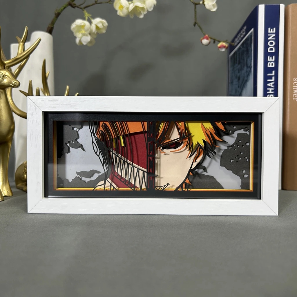 Imagem -03 - Led Night Light Box para Homens Chainsaw Man Denji Gamer Room Decorações Manga Nightlight Desk Lamp Presente de Aniversário para Namorado