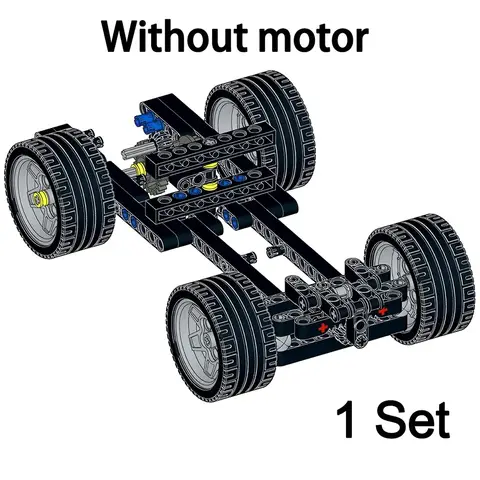 Building Block Differential Suspension System Monster Motor MOC Technical RC  Car Fast  Motors Car Bricks Educational Toys