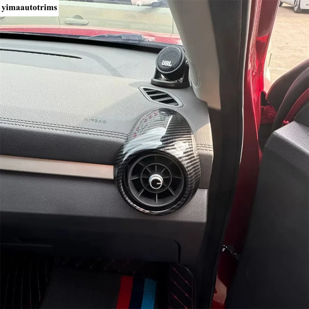 ل MG ZS EV 2018 - 2024 LHD RHD ABS ألياف الكربون الجانب الأمامي لوحة القيادة تكييف الهواء منفذ التيار المتناوب تنفيس غطاء إطاري الكسوة الداخلية
