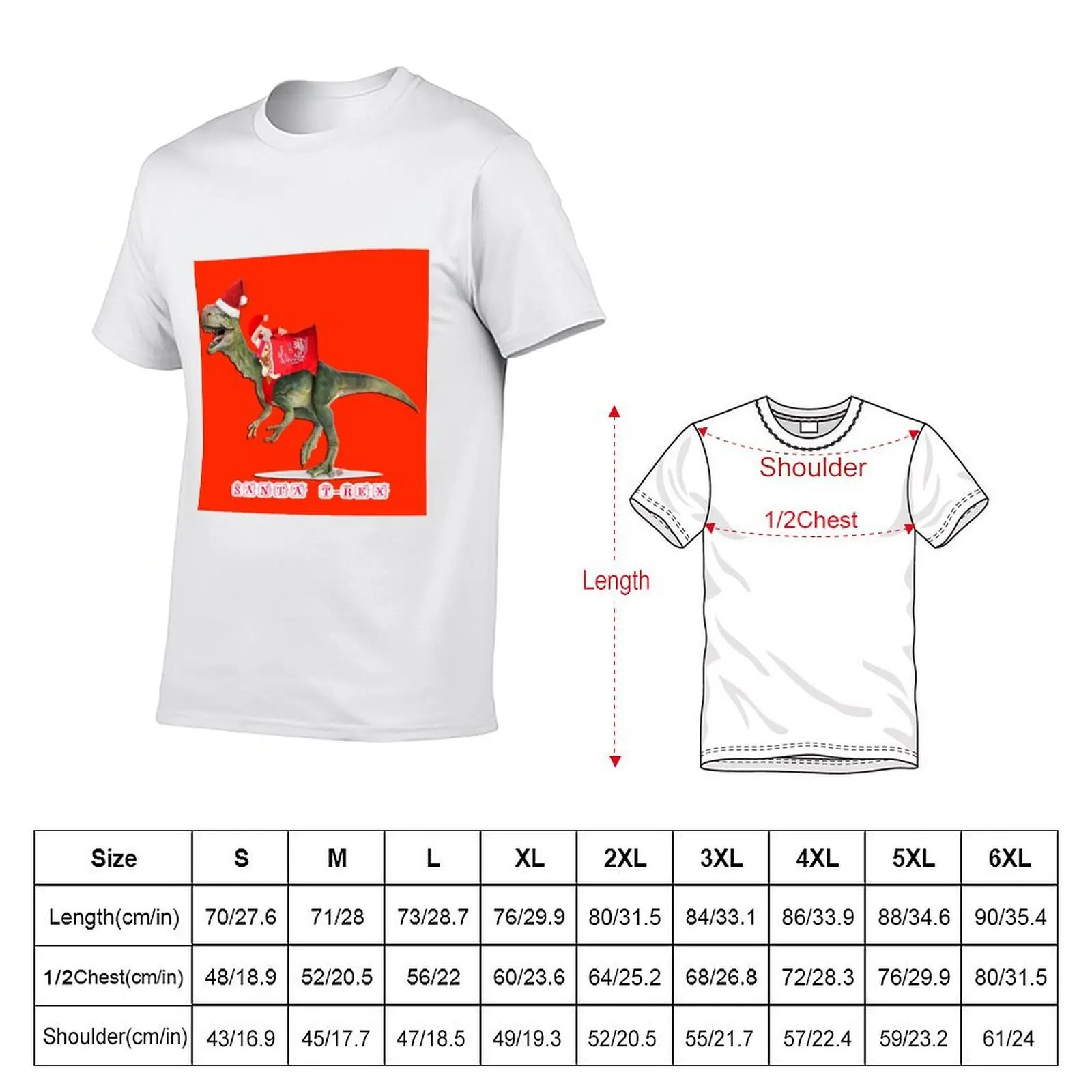 Santa Claus Dinosaur T-Rex (by ACCI) with Toy Bag T-Shirt anime stuff luxury designer men graphic t shirts