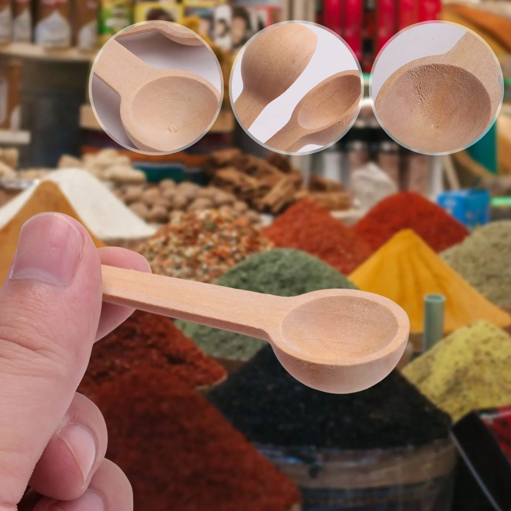 100 قطعة ملاعق خشبية صغيرة ملاعق خشبية صغيرة بهارات ملح ملاعق لتوابل مربى القهوة بهار العسل الشاي السكر