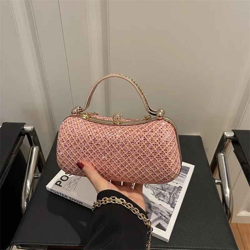 

2025 New Vintage Chain Evening Bag Versatile Fashionable Unique Single Shoulder Crossbody Handbag for Women
