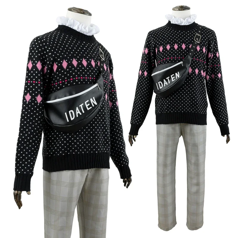 

FC6HOLOUN Blue Lock Anime Chigiri Cosplay Costume Wig Casual Daily Wearing Sweater Pants Outfit Bag Rose Net Synthetic Fibe@FC8！