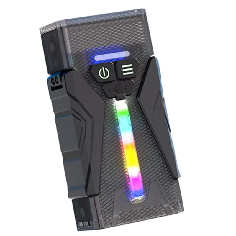NEW-LED Rechargeable Small EDC Flashlight Pocket Keychain Flashlights RGB Side Light IP66 Waterproof Clip & Tail Magnet
