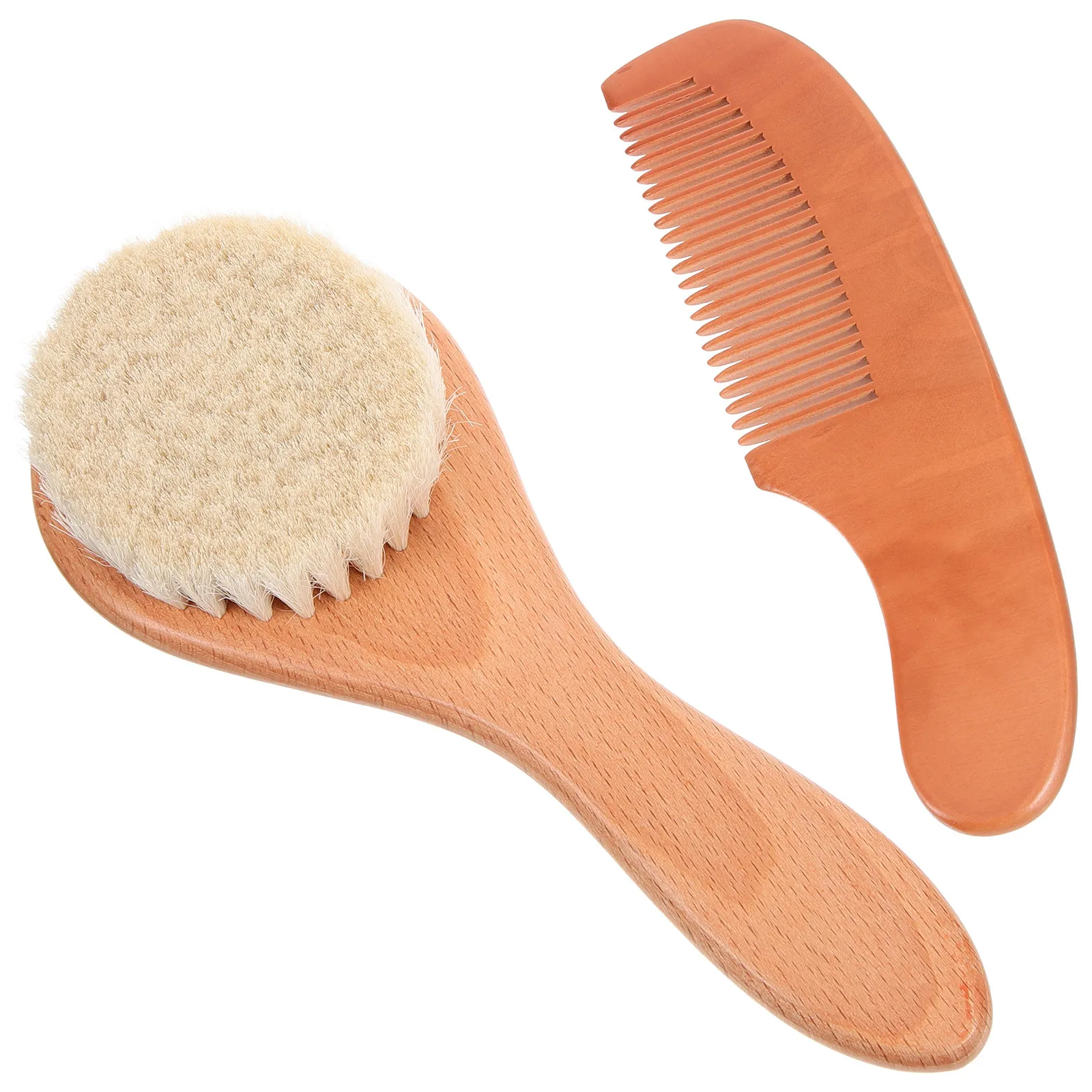 

1Set Brush Comb Set Newborn Hair Care Gently Massage Scalp Promote Circulation Soothe Emotions Soft Bristles Safe