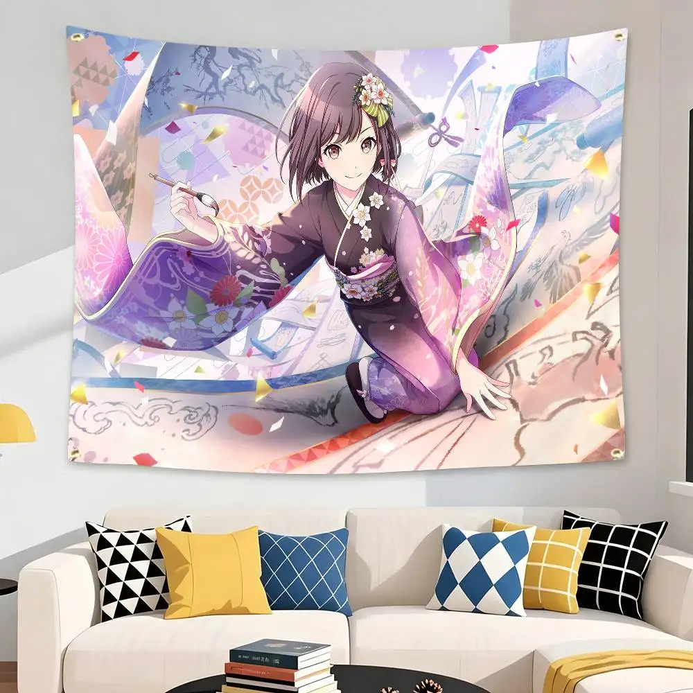 Artist S-Shinonome Ena Official Art Flag Tapestry Banner for Bedroom Living Room Outdoor Camping Custom Supported