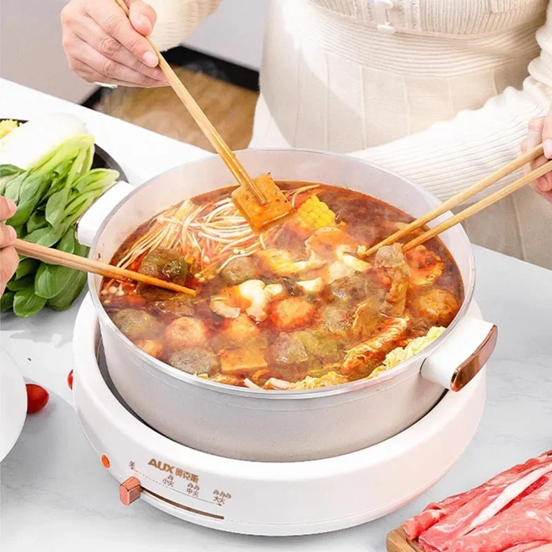 Food Double Hot Pot Dish Electric Cooker Grill Kitchen Soup Non-stick Chinese Hot Pot Home Noodle Meat Fondue Chinoise Cookware