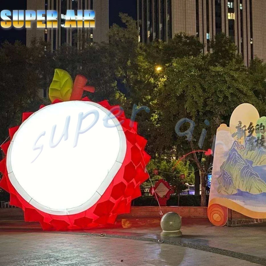 نموذج فواكه صناعي قابل للنفخ بتصميم جميل مع وجه مبتسم لتزيين المباني #3