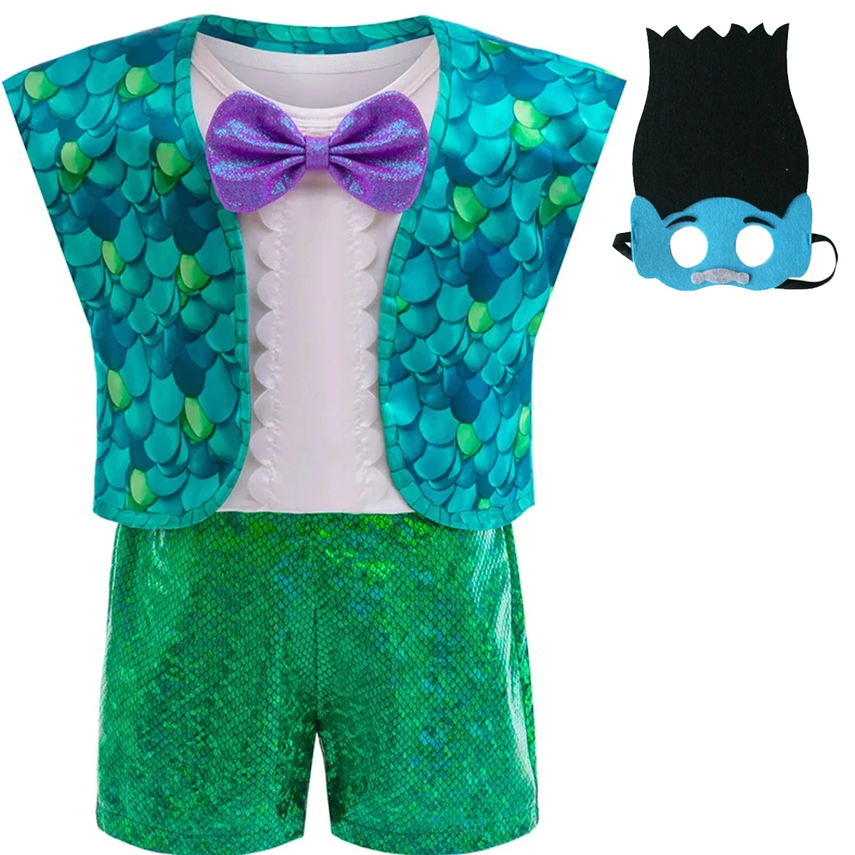 Baby Cosplay Costume Boys' Coat+White T-shirt+Shorts+Mask 4-piece Set Birthday Party Evening Boys Clothing 1 to 6 Years