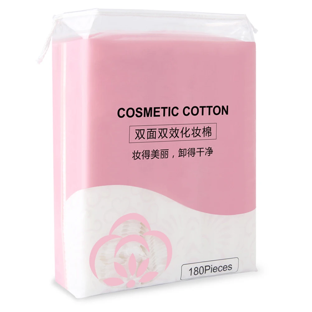 

180pcs Thickened Makeup Cotton Pads Disposable Facial Cotton Cleansing Oil Remover Lightweight Portable Face Wipes For Daily