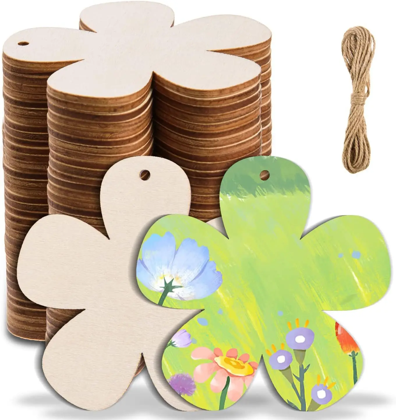 Neue hölzerne leere Blume Graffiti Dekoration Form Holz chips DIY Holz Pflaumen blüte Malerei Tasse Kissen Platte Kissen
