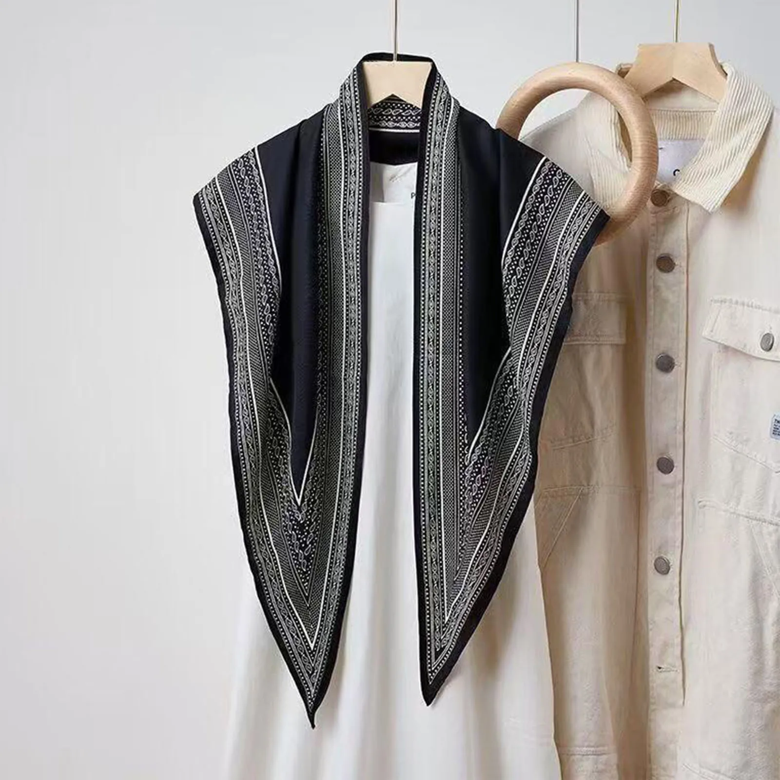 Women Stylish Scarf Belt Paisley/Sunflower Print Triangle Tie-up Hip Scarf Waist Sash Fashion Accessories Shirt Extender Belts