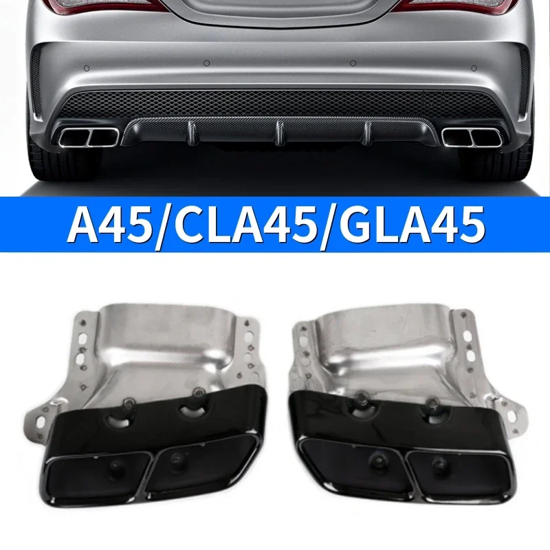 

Подходит для Mercedes-Benz A-Class W176 W221 W222 CLA-class GLA-class AMG45, выхлопная труба с квадратным отверстием, глушитель из нержавеющей стали