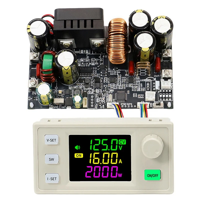 XY12522 CNC DC verstelbare gestabiliseerde voeding constante spanning en stroommodule 125V / 2000W kleurenscherm