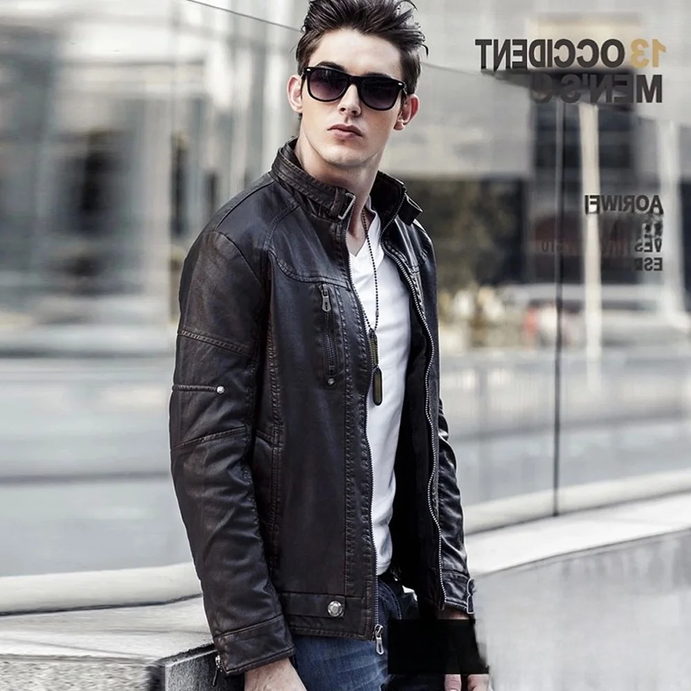 

Высококачественная мужская кожаная куртка-бомбер из вельвета для мотоциклистов, стильная городская повседневная молодежная зимняя модель на молнии, цветная