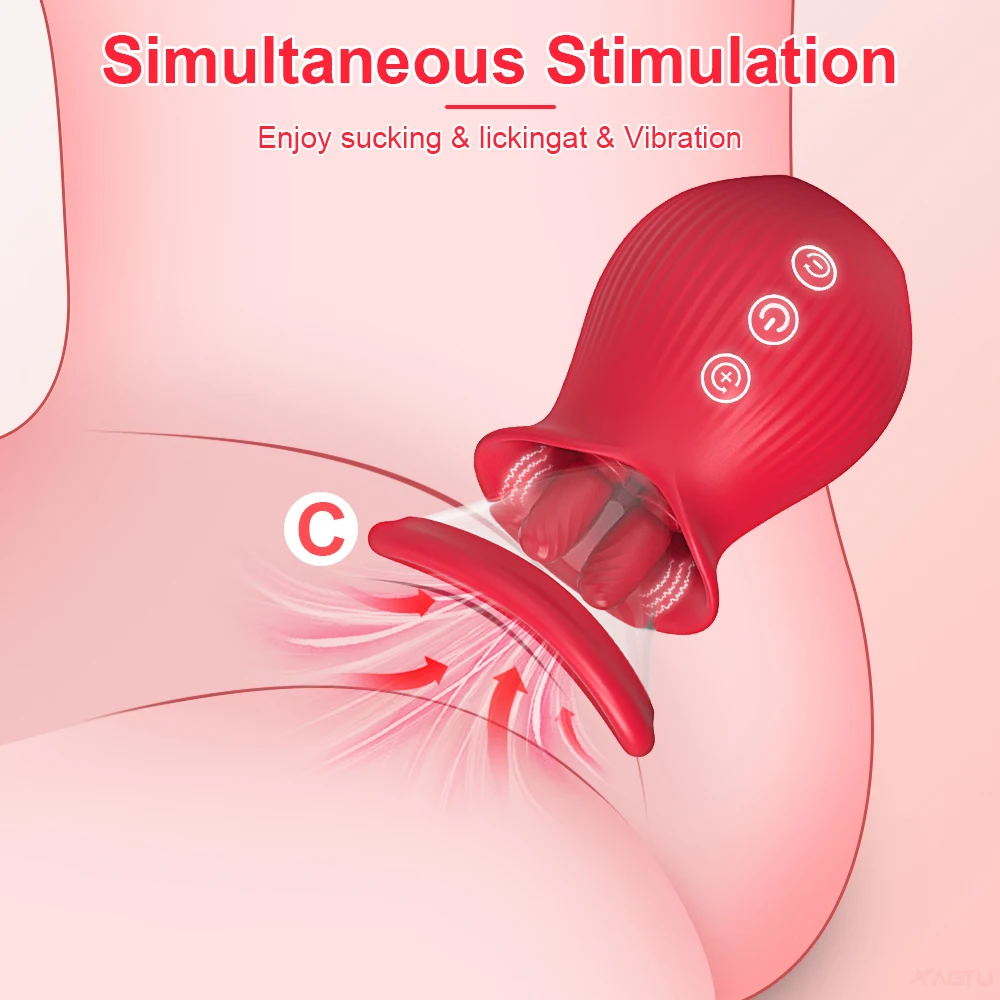 Sucking Vibrator for Women with Tongue Licking 10 Wiggling Modes Clit Sucker Clitoris Stimulator Female Sex Toys for Couple