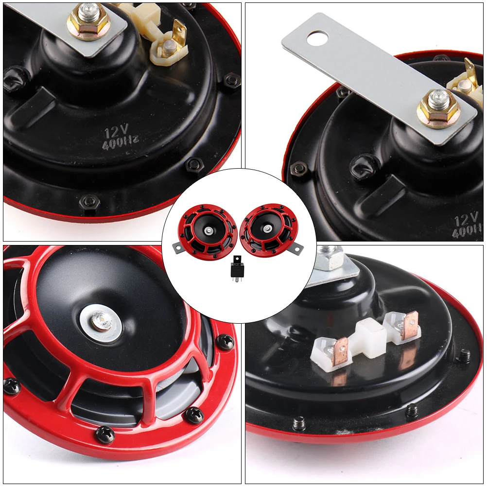 

Super Loud Car Horn Set High Low Tone Durable Aluminum Alloy for Cars Trucks Motorcycles RVs Grill Mount Electric Bicycle Horns