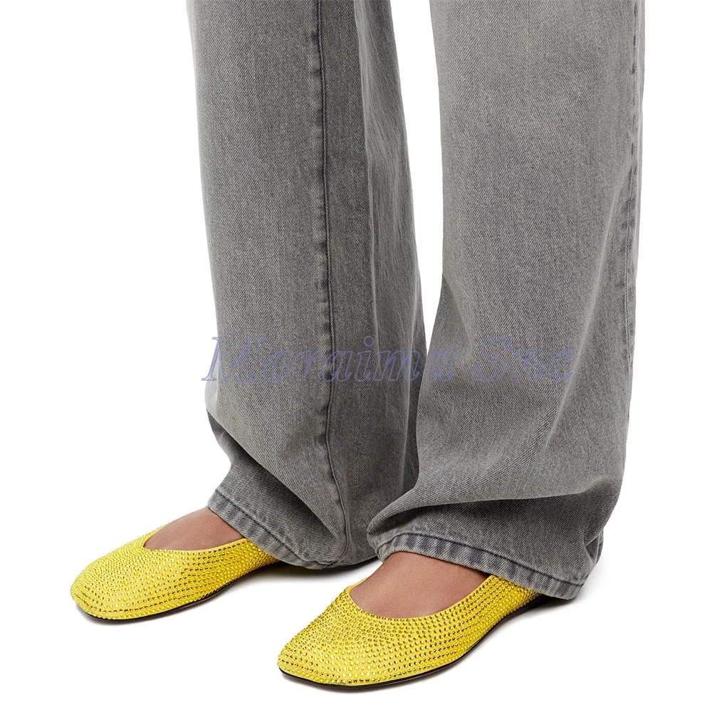 أحذية باليه فاخرة كاملة كريستال بلينغ مسطحة مع الانزلاق الضحل على أزياء النساء ماري جينس حفلة المدرج 2026 الوافدين الجدد في الهواء الطلق #6