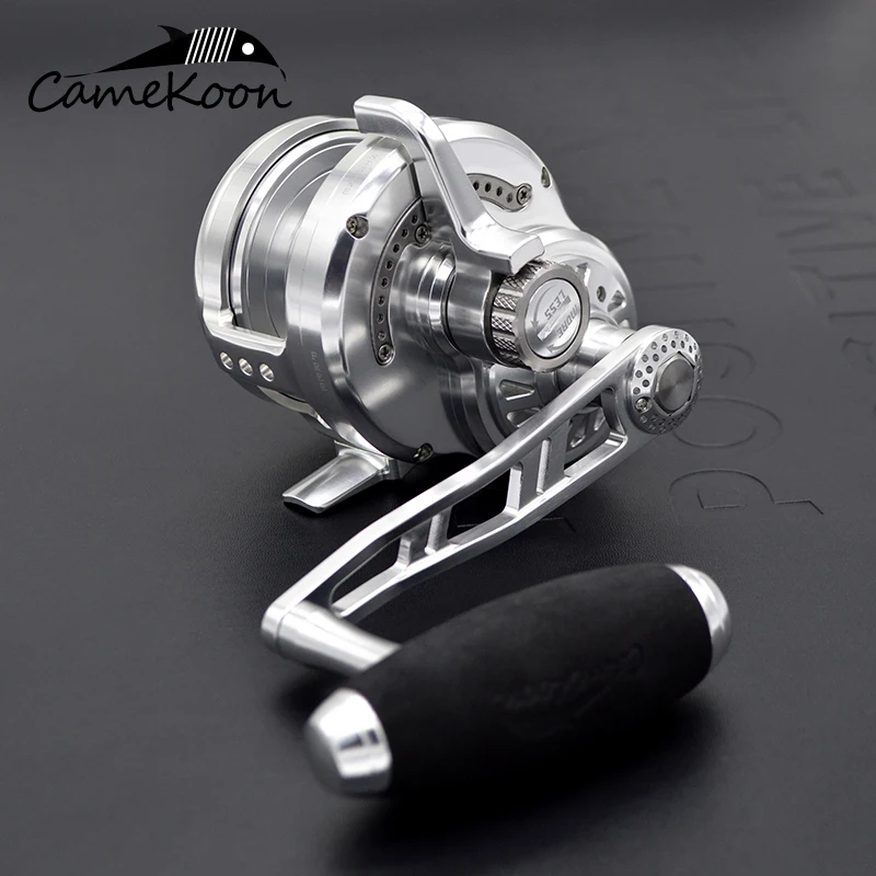 Imagem -06 - Camekoon-slow Pitch Jigging Reel Pesca Recuperação Suave Trolling Coil Arraste Mais 2bb Drum Boat Alavanca de Água Salgada 63: 32kg