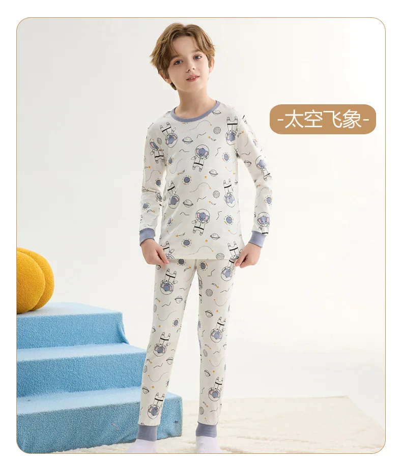 Boys Pajamas Sets 2 to 3 4 5 6 7 8 9 10 11 12 13 Years Cotton Soft Long Sleeve Toddler Boy Pijamas Set Blue Astronaut Pyjamas