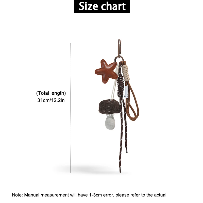 EverToner Maillard style star mushroom hanging rope bag pendant super beautiful keychain pendant Bag Accessories